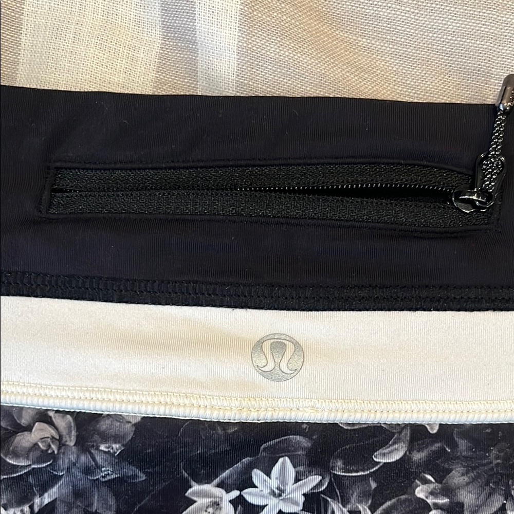 Lululemon Black and White Floral capri